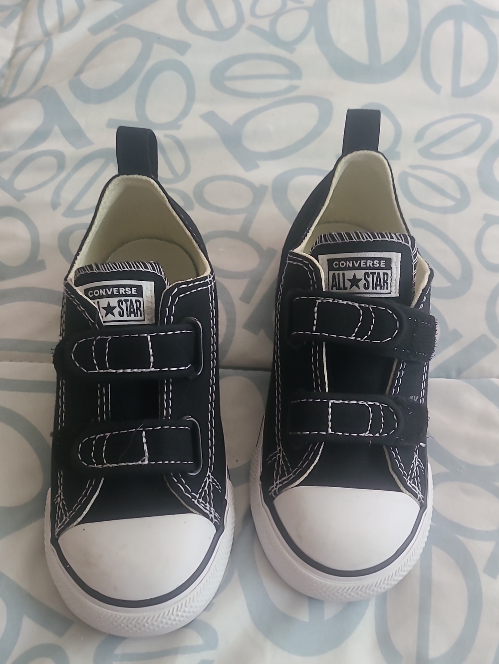 Converse Kids Black Canvas Double-Strap Sneakers